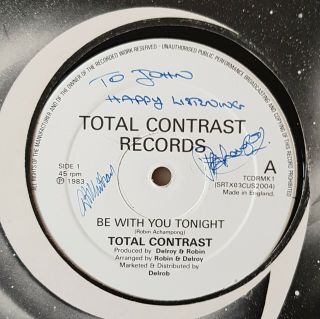 12 " Total Contrast Be With You Tonight Uk Modern Soul Boogie Autographed