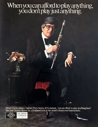 1981 Henry Cuesta & His Selmer Paris Series 10 - S Clarinet Photo Vintage Print Ad