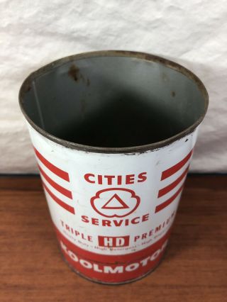 Vintage 1950’s Cities Service Gas & Oil Koolmotor Motor Oil Advertising Tin Can 4