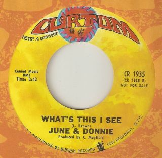 June & Donnie Whats This I See I Thank You Baby Curtom Dj Northern Soul Usa 45