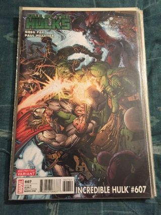Incredible Hulk 607 Fall Of The Hulks 2nd Print Variant Htf [marvel,  2010]