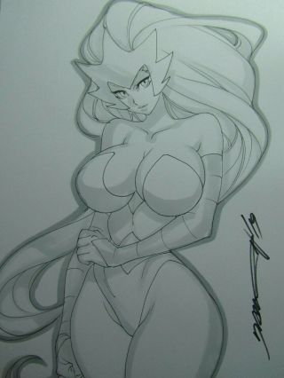 Enchantress Thor Girl Sexy Busty Sketch Pinup - Daikon Art
