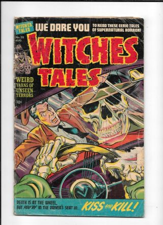 Witches Tales 20 == Gd - Insane Skull Cover Pre - Code Horror Harvey 1953