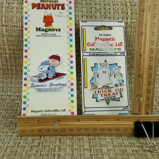 Vintage Peanuts Christmas Halloween Magnet Set 2 Snoopy Charlie Brown USA 4
