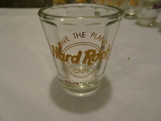 Hard Rock Cafe Atlantic City Golden Classic Logo Short Shot Glass