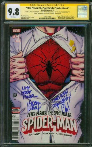 Peter Parker Spectacular Spider Man 1 Cgc 2xss 9.  8 Kubert Great Power Remark