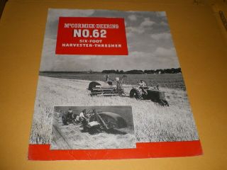 1930s International Harvester Mccormick Deering No.  62 Combine Brochure