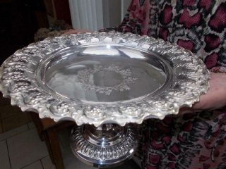 Fine Quality Large Silver Plated Cake Fruit Stand Very Ornate
