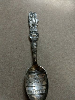 Antique St.  Louis Fair Exposition 1904 Sterling Souvenir Spoon 6 " Long