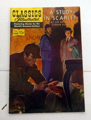 Classics Illustrated 1st Edition - 110 - A Study In Scarlet - Sherlock Holmes