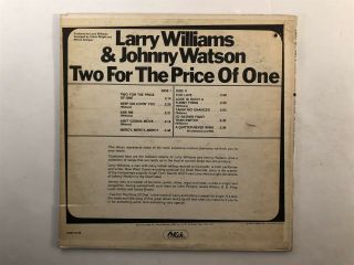 LARRY WILLIAMS & JOHNNY WATSON Two for the Price of One Okeh R&B Soul Orig LP 2