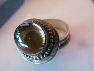 Vintage 925 Sterling Silver Pill Snuff Box Oval Clear Cab Stone 8
