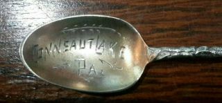 Antique Conneaut Lake Pa Souvenir Spoon Sterling Silver