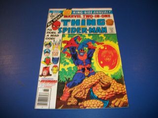 Marvel Two In One Annual 2 Bronze Vf - Thanos Warlock Avengers Spider - Man 1st Pr