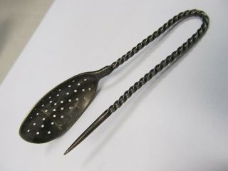 Pierced Fruit Spoon / Pick Vintage Sterling Silver 4 3/4” V Good Cond