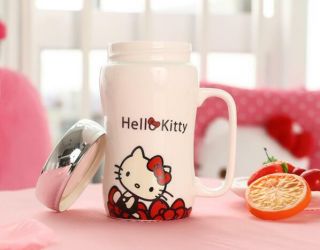 Hello Kitty Cute Ceramic Cup Tea Milk Coffee Mug c/w Spoon and Coasters 500ML 2