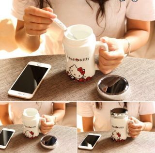 Hello Kitty Cute Ceramic Cup Tea Milk Coffee Mug c/w Spoon and Coasters 500ML 3