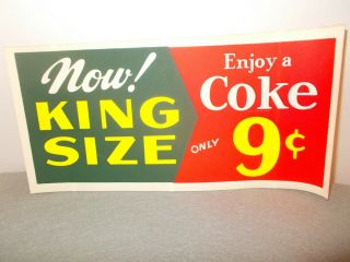 King Size Coca Cola Decal Stickers Nos 5 " X 10 " 2 Stickers