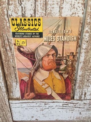 Gilberton Classics Illustrated Courtship Of Miles Standish 92 1964 Vtg Comic