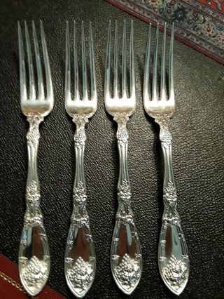 Set Of 4 1881 Rogers Bros.  Silverplated La Vigne Pattern Forks 6 3/4 "