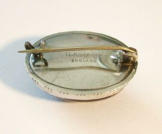 Antique Jewellery Silver & Blue John Oval Brooch & Display Box Thomas L Mott (c) 7