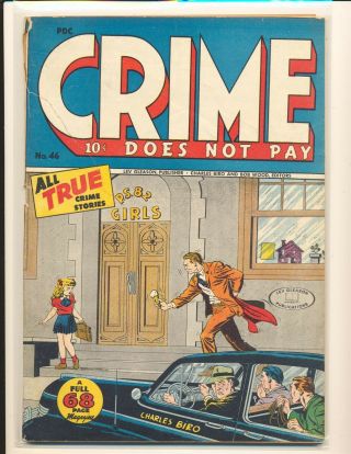 Crime Does Not Pay 46 G/vg Cond.  Large Rip Front Cover
