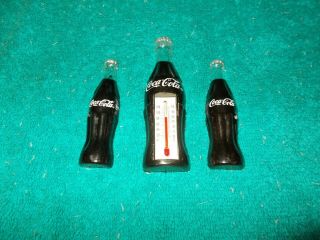 Coca - Cola Coke Magnet Soda Bottles Thermometer 4 " And 2 - Bottle 3 "
