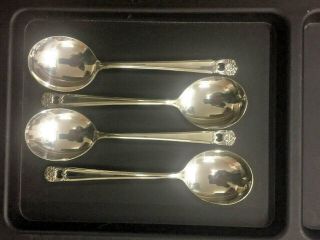 1847 Rogers Bros.  Is " Eternally Yours " Set Of 4 7 " Soup Spoons Silver Plate