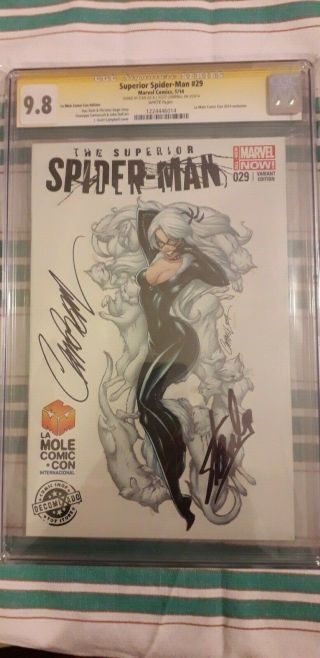 Superior Spiderman 29 Cgc 9.  8 Signed Stan Lee And Scott Campbell