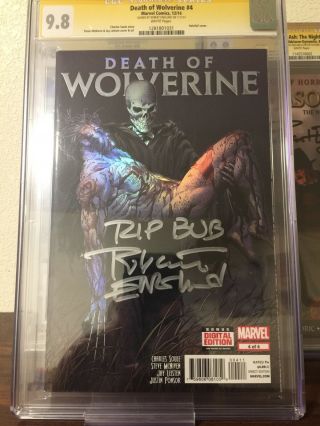 Death Of Wolverine 4 Cgc Ss 9.  8 Signed By Robert Englund