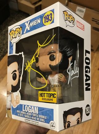 Funko Pop Marvel X - Men Logan Signed/autographed Hugh Jackman & Stan Lee