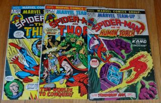 Marvel Team Up Spider - Man 6,  7,  10 Thing Thor Human Torch Vg,