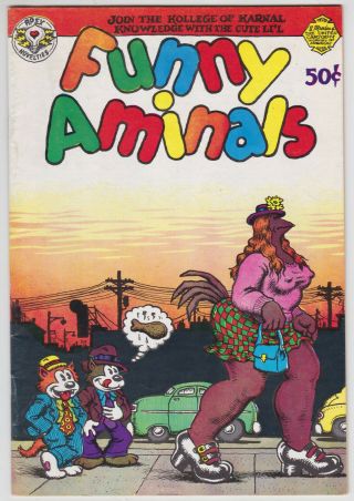 Funny Animals 1 F - Vf 7.  0 Apex Novelties Robert Crumb Art First Print