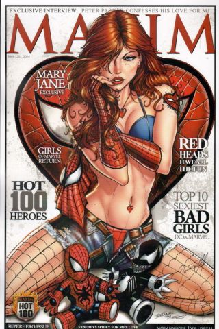 Jamie Tyndall Zenescope Artist Signed Spiderman Art Print Mj Mary Jane