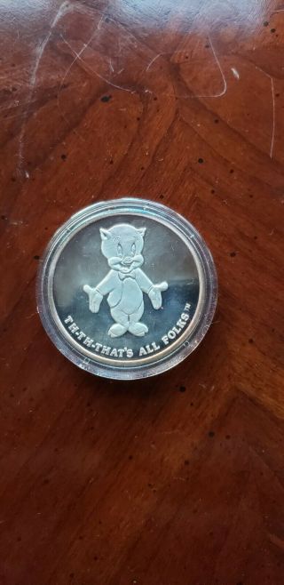 Proof Limited Edition Porky Pig Commemmorative.  999 Silver