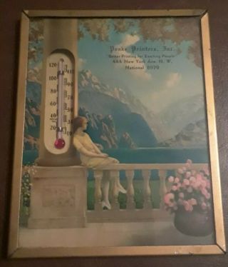Peake Printers Fur York National Vintage Advertising Thermometer Picture