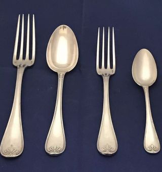 Vintage French Christofle Silver Plate (ctf 116) Four Piece Place Setting