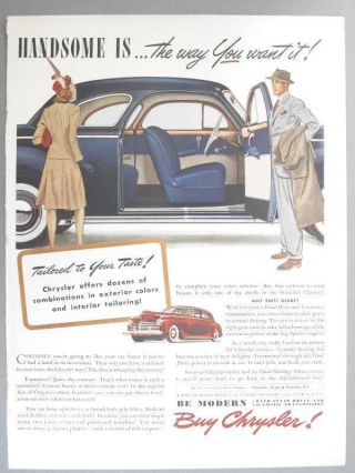 1941 Chrysler Coupe Ad Handsome Is.  The Way You Want It