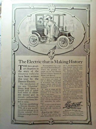 1911 Detroit Electric Car Ad Country Life December 1910