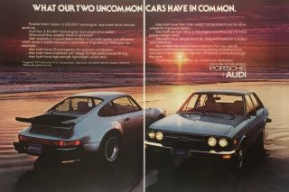 1977 Porsche Turbo Carrera Sports Car Compare Audi Fox Sedan Photo Print Ad