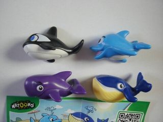Kinder Surprise Set - Natoons Marine Animals Whales 2013 - Figures Collectibles