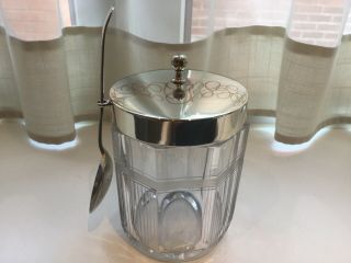 Lovely Antique John Turton Silver Plated And Cut Glass Preserve Pot