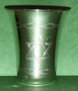 Art Sterling Silver Mexico Shot Glass Cup Signed Judaica Kiddush Cup