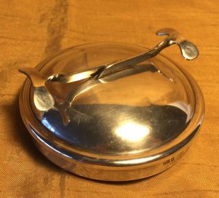 Antique 1925 Silver Plate Sugar Bowl Lid/tongs Mechanism S.  O.  S.  Pascall 