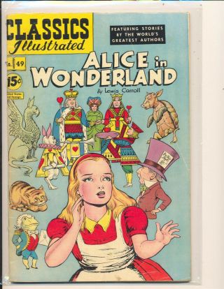 Classics Illustrated 49 Hrn (85) - Alice In Wonderland Vg Cond.