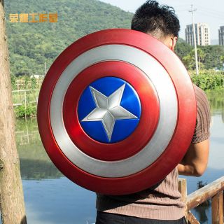 Captain America Vibranium Shield Made Of Aluminum Alloy 1:1 Scale Cosplay Prop