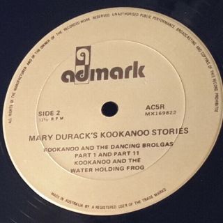 MARY DURACK ' S KOOKANOO - THE ADVENTURES OF AN ABORIGINAL BOY ADMARK AC5R VINYL 2