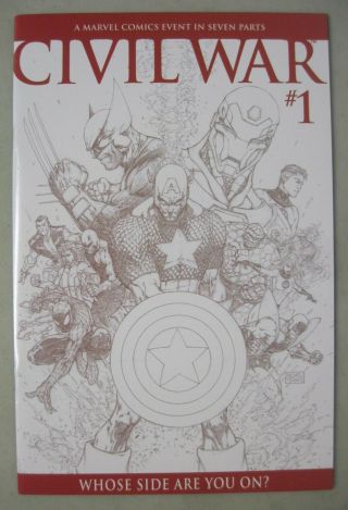 Civil War 1 Michael Turner Sketch Cover Variant Marvel Comics 2006