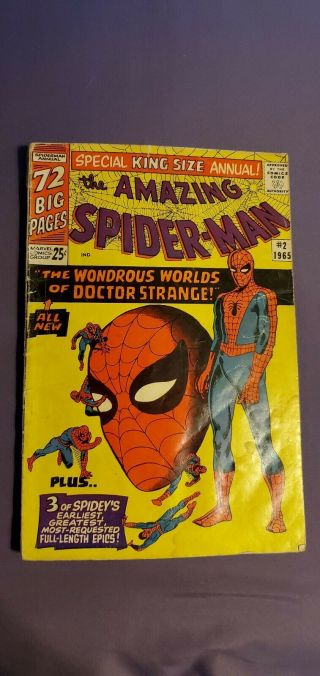 Spider - Man Annual (v1) 2 Grade 5.  0 Silver Age Find Featuring Dr Strange