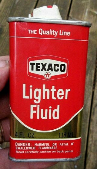 Vintage Texaco Lighter Fluid Can 4 Ounce Household Oil Can Gun Oil Can